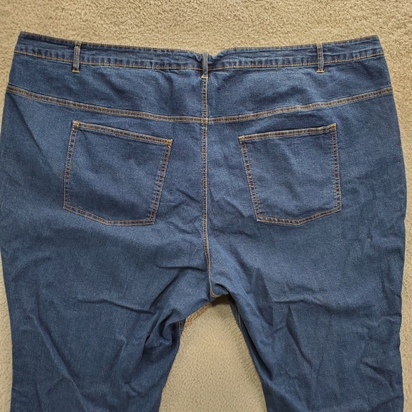 Woman Within Cropped Jeans Embroidered Floral Womens Plus Size 36W Blue - Picture 7 of 10